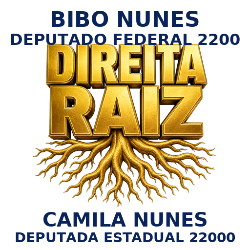 Figurinha da campanha: Direita Raiz — Bibo 2200 + Camila 22000 (cargos)