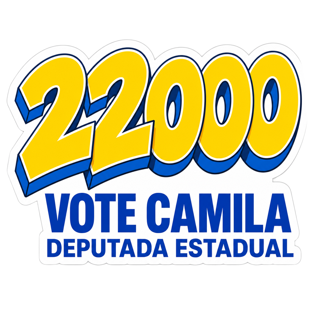 Figurinha da campanha: Vote Camila — Deputada Estadual 22000