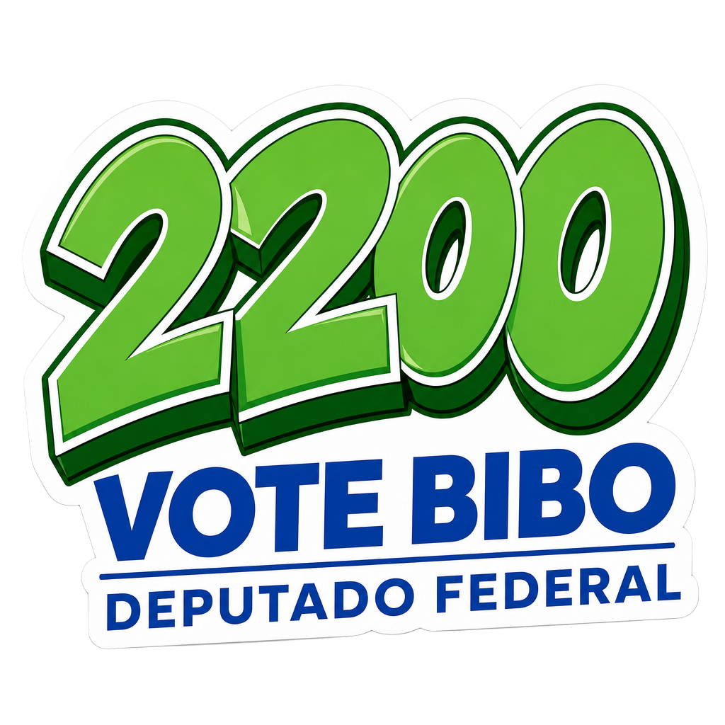 Figurinha da campanha: Vote Bibo — Deputado Federal 2200