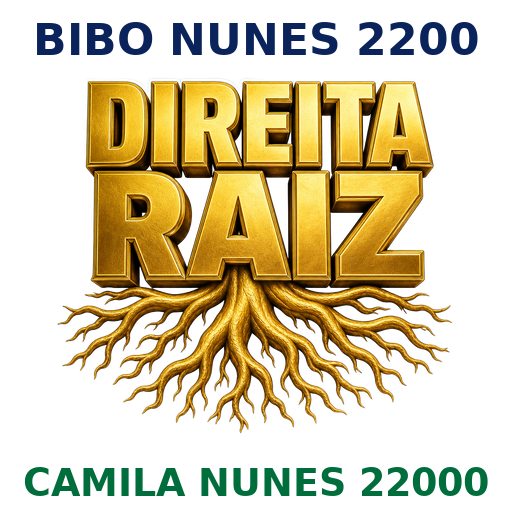 Figurinha da campanha: Direita Raiz — Bibo Nunes 2200 + Camila Nunes 22000