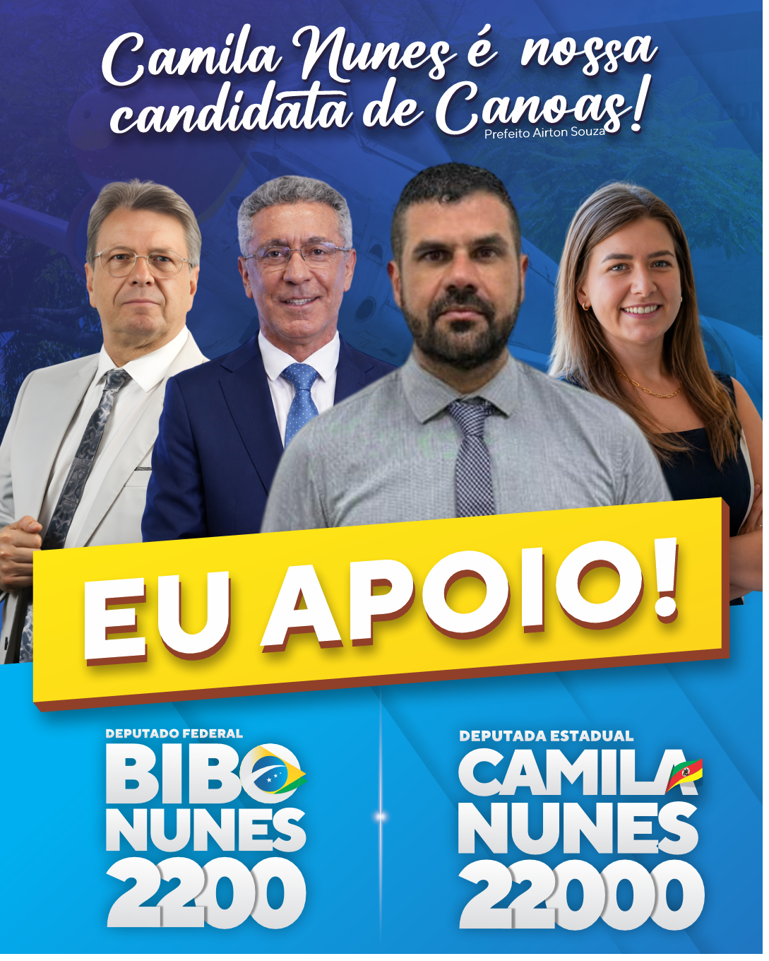 Arte de apoio de Apoiador 2 a Bibo Nunes 2200 e Camila Nunes 22000