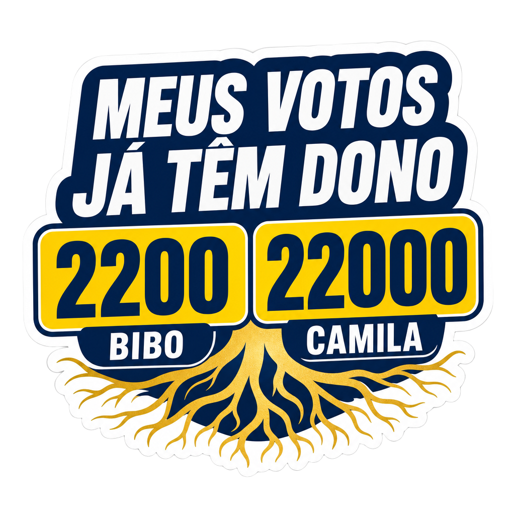 Figurinha da campanha: Meus votos já têm dono — 2200 e 22000