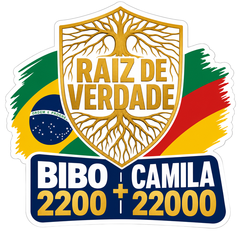 Figurinha da campanha: Raiz de verdade — Bibo + Camila